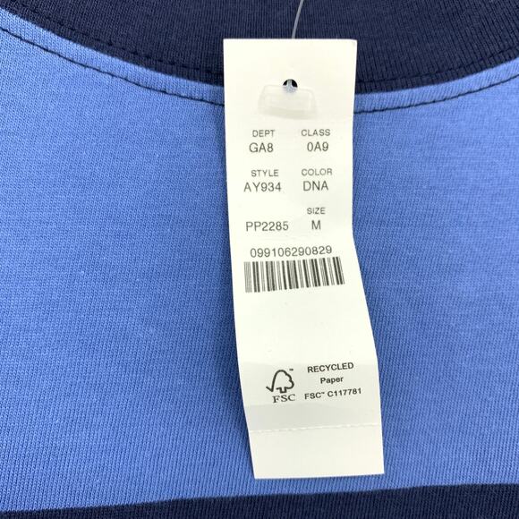 J.Crew Essential Wide Sleeve T-Shirt Womens Sz Medium Blue Two Tone Striped NEW - Picture 5 of 7